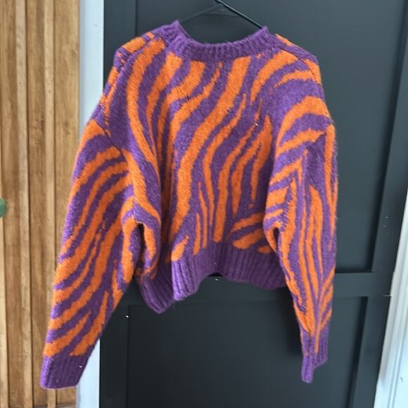 ZARA 80s jacquard retro zebra Print Blogger fav Sweater. Size L - Picture 4 of 11